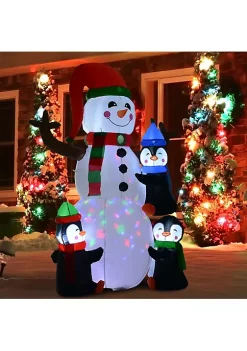 Best reviews of ⭐ HOMCOM 6ft 🎄 Christmas Inflatable Snowman with Penguins Outdoor Blow Up Yard Decoration with LED Lights Display 🤩 -HOMCOM Sales Store Belk 532