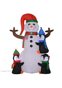 Best reviews of ⭐ HOMCOM 6ft 🎄 Christmas Inflatable Snowman with Penguins Outdoor Blow Up Yard Decoration with LED Lights Display 🤩 -HOMCOM Sales Store Belk 534
