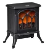 Brand new ✨ HOMCOM Freestanding Electric Fireplace Stove Space Heater with Realistic Flame Effect Adjustable Temperature and Overheat Protection 750W/1500W Black 🛒 -HOMCOM Sales Store Belk 540