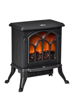 Brand new ✨ HOMCOM Freestanding Electric Fireplace Stove Space Heater with Realistic Flame Effect Adjustable Temperature and Overheat Protection 750W/1500W Black 🛒