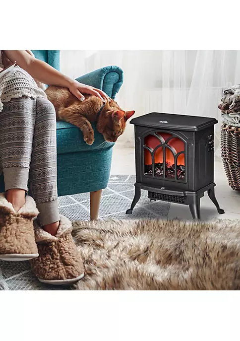 Brand new โจ HOMCOM Freestanding Electric Fireplace Stove Space Heater with Realistic Flame Effect Adjustable Temperature and Overheat Protection 750W/1500W Black ๐ 5 Brand new โจ HOMCOM Freestanding Electric Fireplace Stove Space Heater with Realistic Flame Effect Adjustable Temperature and Overheat Protection 750W/1500W Black ๐ - Image 3