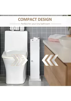 New 🔔 HOMCOM Toilet Paper Cabinet Small Bathroom Corner Floor Cabinet with Doors and Shelves Thin Storage Bathroom Organizer for Paper Shampoo White 👍 9 New 🔔 HOMCOM Toilet Paper Cabinet Small Bathroom Corner Floor Cabinet with Doors and Shelves Thin Storage Bathroom Organizer for Paper Shampoo White 👍 -HOMCOM Sales Store Belk 545