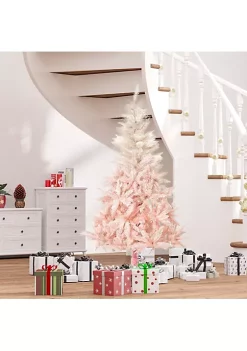 Hot Sale 🧨 HOMCOM 6ft Unlit Spruce Artificial 🎄 Christmas Tree with Realistic Branches and 800 Tips Pink 🛒 -HOMCOM Sales Store Belk 550