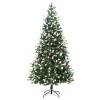 Best reviews of 🔔 HOMCOM 7' Tall Unlit Snow Flocked Fir Artificial 🎄 Christmas Tree with Realistic Branches Red Berries and 1172 Tips Green / White 🎁 -HOMCOM Sales Store Belk 552