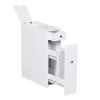 Coupon 🤩 HOMCOM Bathroom Floor Organizer Free Standing Space Saving Narrow Storage Cabinet Bath Toilet Paper Holder with Drawers White 😍