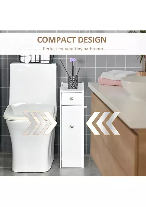 Coupon ๐คฉ HOMCOM Bathroom Floor Organizer Free Standing Space Saving Narrow Storage Cabinet Bath Toilet Paper Holder with Drawers White ๐ 3 Coupon ๐คฉ HOMCOM Bathroom Floor Organizer Free Standing Space Saving Narrow Storage Cabinet Bath Toilet Paper Holder with Drawers White ๐ - Image 3