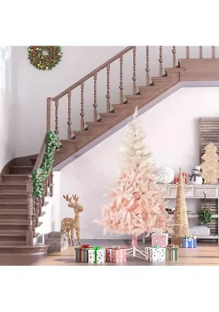 Best deal 💯 HOMCOM 7ft Unlit Spruce Artificial 🎁 Christmas Tree with Realistic Branches and 1000 Tips Pink 👏 -HOMCOM Sales Store Belk 569