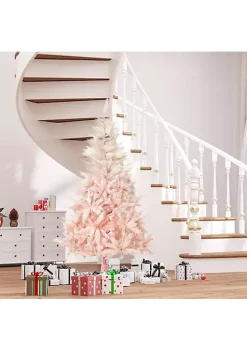 Best deal 💯 HOMCOM 7ft Unlit Spruce Artificial 🎁 Christmas Tree with Realistic Branches and 1000 Tips Pink 👏 -HOMCOM Sales Store Belk 570