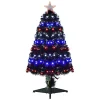 Coupon 🤩 HOMCOM 3ft Tall Pre Lit Douglas Fir Artificial 🎅 Christmas Tree with Realistic Branches 90 Multi Color LED Lights Fiber Optics and 90 Tips Black 🥰 -HOMCOM Sales Store Belk 579