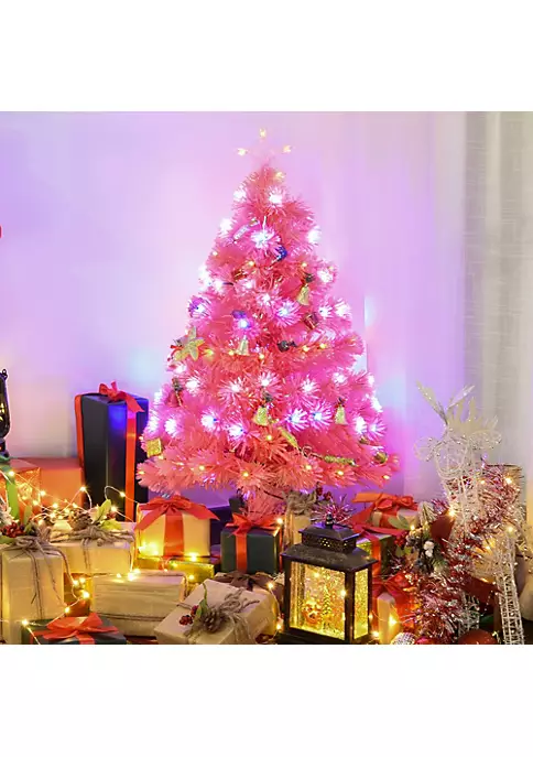Cheapest ✨ HOMCOM 3ft Tall Pre Lit Douglas Fir Artificial ❄ Christmas Tree with Realistic Branches 90 Multi Color LED Lights Fiber Optics and 90 Tips Pink ✨ 4 Cheapest ✨ HOMCOM 3ft Tall Pre Lit Douglas Fir Artificial ❄ Christmas Tree with Realistic Branches 90 Multi Color LED Lights Fiber Optics and 90 Tips Pink ✨ - Image 2
