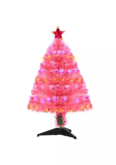 Cheapest ✨ HOMCOM 3ft Tall Pre Lit Douglas Fir Artificial ❄ Christmas Tree with Realistic Branches 90 Multi Color LED Lights Fiber Optics and 90 Tips Pink ✨ 7 Cheapest ✨ HOMCOM 3ft Tall Pre Lit Douglas Fir Artificial ❄ Christmas Tree with Realistic Branches 90 Multi Color LED Lights Fiber Optics and 90 Tips Pink ✨ - Image 5