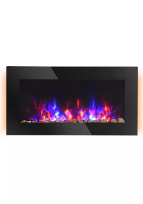 Deals π HOMCOM 36" 1500W Electric Wall Mounted Fireplace with Flame Effect 7 Color Background Light and Side Light Black π 5 Deals π HOMCOM 36" 1500W Electric Wall Mounted Fireplace with Flame Effect 7 Color Background Light and Side Light Black π - Image 3