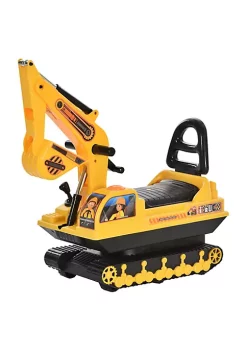Discount ❤️ HOMCOM NO POWER Ride On Excavator Toy Tractors Digger Movable Scooter Walker Pretend Play Toddler Construction Truck Basket Storage For Boys 👧 Girls 3 Years Old Yellow Black 🛒