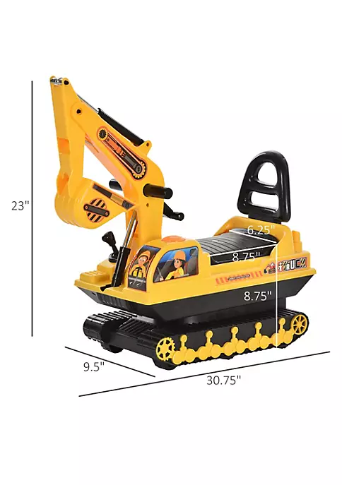 Discount ❤️ HOMCOM NO POWER Ride On Excavator Toy Tractors Digger Movable Scooter Walker Pretend Play Toddler Construction Truck Basket Storage For Boys 👧 Girls 3 Years Old Yellow Black 🛒 5 Discount ❤️ HOMCOM NO POWER Ride On Excavator Toy Tractors Digger Movable Scooter Walker Pretend Play Toddler Construction Truck Basket Storage For Boys 👧 Girls 3 Years Old Yellow Black 🛒 - Image 3