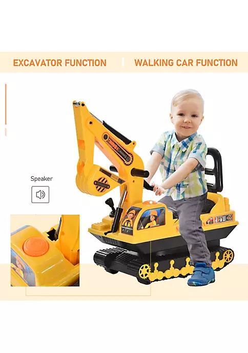 Discount ❤️ HOMCOM NO POWER Ride On Excavator Toy Tractors Digger Movable Scooter Walker Pretend Play Toddler Construction Truck Basket Storage For Boys 👧 Girls 3 Years Old Yellow Black 🛒 6 Discount ❤️ HOMCOM NO POWER Ride On Excavator Toy Tractors Digger Movable Scooter Walker Pretend Play Toddler Construction Truck Basket Storage For Boys 👧 Girls 3 Years Old Yellow Black 🛒 - Image 4