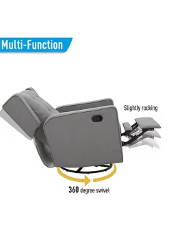 Wholesale 🤩 HOMCOM Wingback Recliner Chair Manual Rocking Sofa 360 degree Swivel Glider with Button Tufted Padded Seat Single Home Theater Seating for Living Room Bedroom Grey 💯 -HOMCOM Sales Store Belk 630