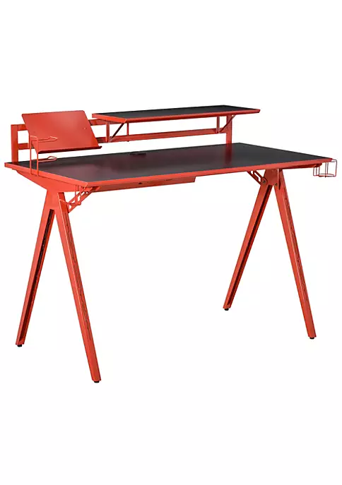 Top 10 ๐ฏ HOMCOM 53" Gaming Desk Gamer Workstation with Monitor Shelf Gamepad Rack Cup Holder Headphone Hook and Cable Basket Red ๐ 7 Top 10 ๐ฏ HOMCOM 53" Gaming Desk Gamer Workstation with Monitor Shelf Gamepad Rack Cup Holder Headphone Hook and Cable Basket Red ๐ - Image 5