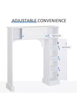 Cheapest 😍 HOMCOM Freestanding Over the Toilet Bathroom Cabinet with Adjustable Shelves Toilet Rack Space Saver Wooden Bathroom Storage Organizer 🥰 -HOMCOM Sales Store Belk 645