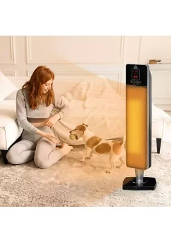 Deals 😉 HOMCOM 2 In 1 Portable Electric Tower Heater Oscillating Space Heater for Indoor Use with Remote Control 8H Timer Three Heating Modes(High Low Fan) 750W / 1500W Black ⭐ -HOMCOM Sales Store Belk 658