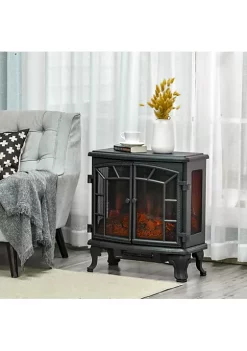 Brand new 💯 HOMCOM 25" Electric Fireplace Wood Stove Freestanding Fireplace Heater with Realistic Flames Adjustable Brightness Timer and Remote Control 750W/1500W Black 🎉 -HOMCOM Sales Store Belk 662