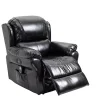 Promo 😀 HOMCOM Power Massage Electric Reclining Sofa Chair with Heat Remote Control 8 Massaging Points and Extended Footrest PU Leather Material Black ⭐ -HOMCOM Sales Store Belk 665