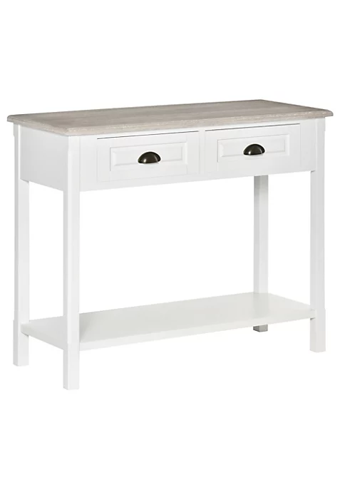 Brand new ๐ HOMCOM Console Table with 2 Storage Drawers and Open Shelf Vintage Distressed Sofa Table for Hallway Living Room or Bedroom White โ๏ธ 7 Brand new ๐ HOMCOM Console Table with 2 Storage Drawers and Open Shelf Vintage Distressed Sofa Table for Hallway Living Room or Bedroom White โ๏ธ - Image 5