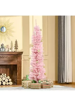 Hot Sale โญ HOMCOM 6ft Tall Slim Noble Fir Unlit Artificial ๐ Christmas Tree with Realistic Branches and 390 Tips Pink โ๏ธ 9 Hot Sale โญ HOMCOM 6ft Tall Slim Noble Fir Unlit Artificial ๐ Christmas Tree with Realistic Branches and 390 Tips Pink โ๏ธ -HOMCOM Sales Store Belk 710