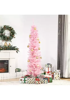 Hot Sale โญ HOMCOM 6ft Tall Slim Noble Fir Unlit Artificial ๐ Christmas Tree with Realistic Branches and 390 Tips Pink โ๏ธ 10 Hot Sale โญ HOMCOM 6ft Tall Slim Noble Fir Unlit Artificial ๐ Christmas Tree with Realistic Branches and 390 Tips Pink โ๏ธ -HOMCOM Sales Store Belk 711