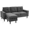 Cheap ⌛ HOMCOM Convertible Sectional Sofa Couch with Reversible Chaise L Shaped Couch with Thick Sponge Cushions for Small Space Dark Grey 😀 -HOMCOM Sales Store Belk 732
