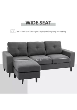Cheap โ HOMCOM Convertible Sectional Sofa Couch with Reversible Chaise L Shaped Couch with Thick Sponge Cushions for Small Space Dark Grey ๐ 10 Cheap โ HOMCOM Convertible Sectional Sofa Couch with Reversible Chaise L Shaped Couch with Thick Sponge Cushions for Small Space Dark Grey ๐ -HOMCOM Sales Store Belk 735