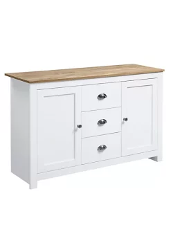 Best Sale 🥰 HOMCOM Kitchen Sideboard with Adjustable Shelves Buffet Server Cabinet Console Table with 3 Drawers White 🌟 -HOMCOM Sales Store Belk 741