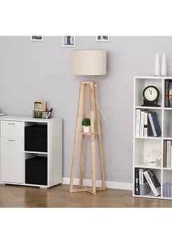 Deals 😀 HOMCOM Modern Floor Lamp Standing Light with Drum Lampshade Foot Switch for Living Room Bedroom Office 🔔 -HOMCOM Sales Store Belk 745