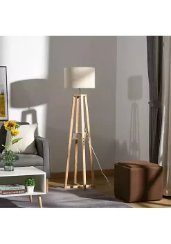 Deals 😀 HOMCOM Modern Floor Lamp Standing Light with Drum Lampshade Foot Switch for Living Room Bedroom Office 🔔 -HOMCOM Sales Store Belk 746