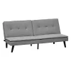 Coupon 💯 HOMCOM Convertible Lounge Futon Sofa Bed/3 Seater Tufted Fabric Upholstered Sleeper with Adjustable Backrest Grey ⭐ -HOMCOM Sales Store Belk 747