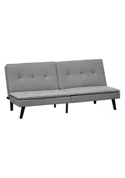 Coupon 💯 HOMCOM Convertible Lounge Futon Sofa Bed/3 Seater Tufted Fabric Upholstered Sleeper with Adjustable Backrest Grey ⭐ -HOMCOM Sales Store Belk 751