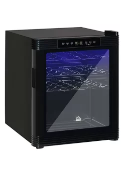 Wholesale 🔥 HOMCOM Wine Cooler with 18 Bottle Capacity Mini Beverage Fridge with Digital Temperature Control 3 Removable Shelves Glass Door Alarm Function and LED Lighting Black ✨ -HOMCOM Sales Store Belk 756