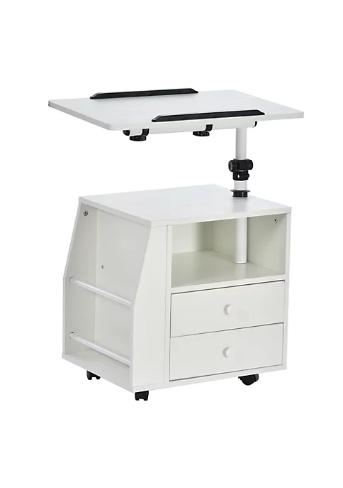 New ๐ HOMCOM Modern End/Side Table for Living Room or Bedroom with a 360 degree Adjustable Height Tabletop and Storage Drawers White ๐ฅฐ 3 New ๐ HOMCOM Modern End/Side Table for Living Room or Bedroom with a 360 degree Adjustable Height Tabletop and Storage Drawers White ๐ฅฐ