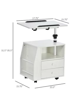 New ๐ HOMCOM Modern End/Side Table for Living Room or Bedroom with a 360 degree Adjustable Height Tabletop and Storage Drawers White ๐ฅฐ 8 New ๐ HOMCOM Modern End/Side Table for Living Room or Bedroom with a 360 degree Adjustable Height Tabletop and Storage Drawers White ๐ฅฐ -HOMCOM Sales Store Belk 758