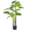 Best Sale 😀 HOMCOM 4FT Artificial Monstera Tree Faux Decorative Plant in Nursery Pot for Indoor Outdoor Décor 😀 -HOMCOM Sales Store Belk 767