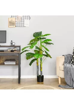 Best Sale 😀 HOMCOM 4FT Artificial Monstera Tree Faux Decorative Plant in Nursery Pot for Indoor Outdoor Décor 😀 -HOMCOM Sales Store Belk 769