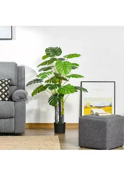 Best Sale 😀 HOMCOM 4FT Artificial Monstera Tree Faux Decorative Plant in Nursery Pot for Indoor Outdoor Décor 😀 -HOMCOM Sales Store Belk 770