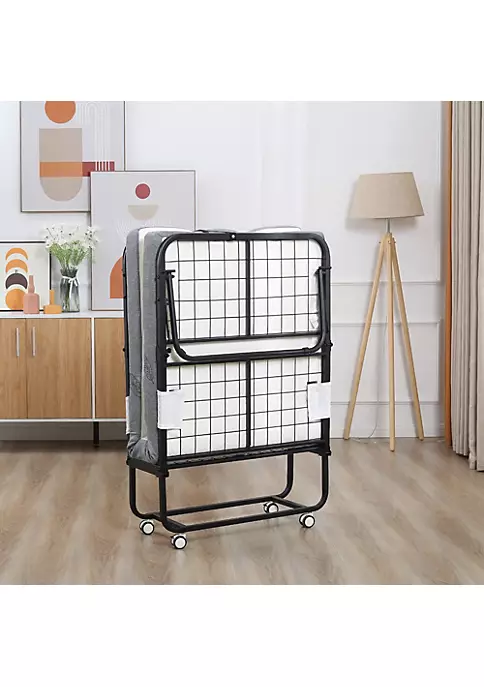 Best Pirce π€© HOMCOM Folding Bed with 4 Inch Mattress Portable Foldable Guest Bed with Sturdy Metal Frame on Wheels 78"x29"x16" βοΈ 5 Best Pirce π€© HOMCOM Folding Bed with 4 Inch Mattress Portable Foldable Guest Bed with Sturdy Metal Frame on Wheels 78"x29"x16" βοΈ - Image 3