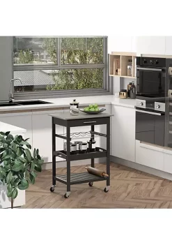 Flash Sale ๐ HOMCOM Kitchen island Cart Rolling Trolley Utility Serving Cart with Stainless Steel Tabletop Wine Rack and Drawer โ 10 Flash Sale ๐ HOMCOM Kitchen island Cart Rolling Trolley Utility Serving Cart with Stainless Steel Tabletop Wine Rack and Drawer โ -HOMCOM Sales Store Belk 785