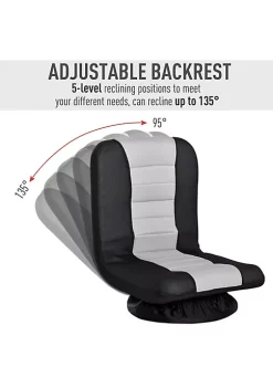 Discount 💯 HOMCOM 360 Degree Swivel Game Chair Folding Floor Sofa 5 Position Adjustable Lazy Chair Grey 🥰 -HOMCOM Sales Store Belk 789