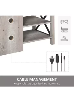 Best deal ❤️ HOMCOM Ample Storage Console TV Stand with 2 Cable Management Hole Entertainment Center Classic Cabinet for Living Room Bedroom Fits for 60'' TV 🥰 -HOMCOM Sales Store Belk 794