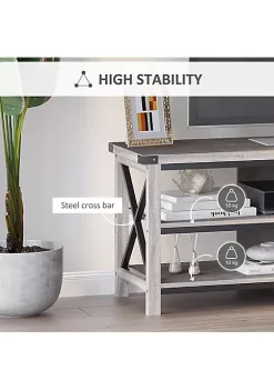 Best deal ❤️ HOMCOM Ample Storage Console TV Stand with 2 Cable Management Hole Entertainment Center Classic Cabinet for Living Room Bedroom Fits for 60'' TV 🥰 -HOMCOM Sales Store Belk 795