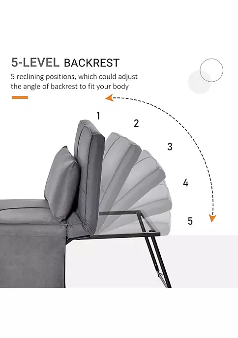 Wholesale 😀 HOMCOM 4 in 1 Multi Function Folding Single Sofa Bed with Ottoman Sleeper Adjustable Backrest Lounger Convertible Upholstered Couch For Living Room Small Space Grey 👏 5 Wholesale 😀 HOMCOM 4 in 1 Multi Function Folding Single Sofa Bed with Ottoman Sleeper Adjustable Backrest Lounger Convertible Upholstered Couch For Living Room Small Space Grey 👏 - Image 3