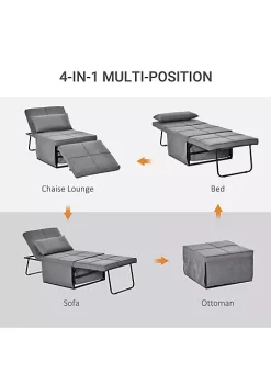Wholesale 😀 HOMCOM 4 in 1 Multi Function Folding Single Sofa Bed with Ottoman Sleeper Adjustable Backrest Lounger Convertible Upholstered Couch For Living Room Small Space Grey 👏 10 Wholesale 😀 HOMCOM 4 in 1 Multi Function Folding Single Sofa Bed with Ottoman Sleeper Adjustable Backrest Lounger Convertible Upholstered Couch For Living Room Small Space Grey 👏 -HOMCOM Sales Store Belk 805