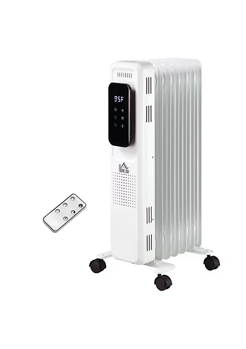 Best deal ๐คฉ HOMCOM 1500W Oil Filled Portable Radiator Heater with 3 Heat Settings Electric Space Heater with 24H Timer Over heat Protection and Remote Control White ๐ฅ 4 Best deal ๐คฉ HOMCOM 1500W Oil Filled Portable Radiator Heater with 3 Heat Settings Electric Space Heater with 24H Timer Over heat Protection and Remote Control White ๐ฅ - Image 2