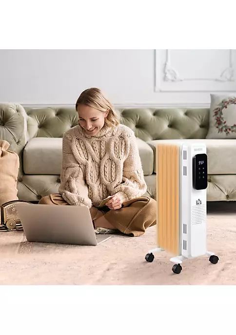 Best deal ๐คฉ HOMCOM 1500W Oil Filled Portable Radiator Heater with 3 Heat Settings Electric Space Heater with 24H Timer Over heat Protection and Remote Control White ๐ฅ 5 Best deal ๐คฉ HOMCOM 1500W Oil Filled Portable Radiator Heater with 3 Heat Settings Electric Space Heater with 24H Timer Over heat Protection and Remote Control White ๐ฅ - Image 3